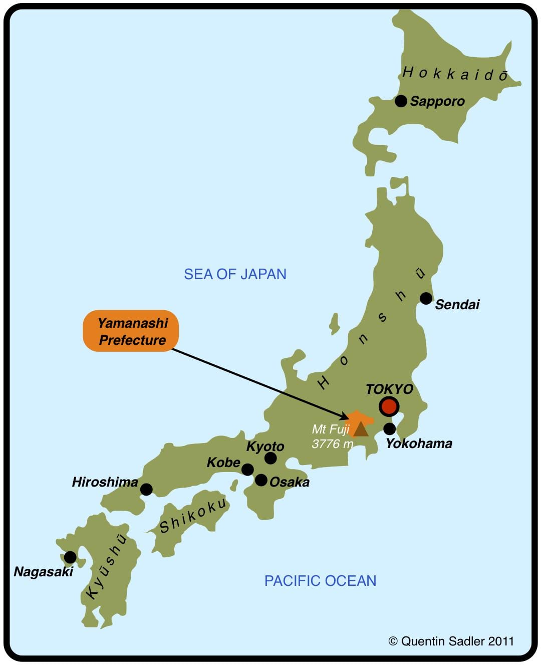Yokohama på et kart