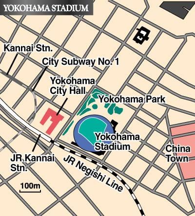 Kart av Yokohama-stadion